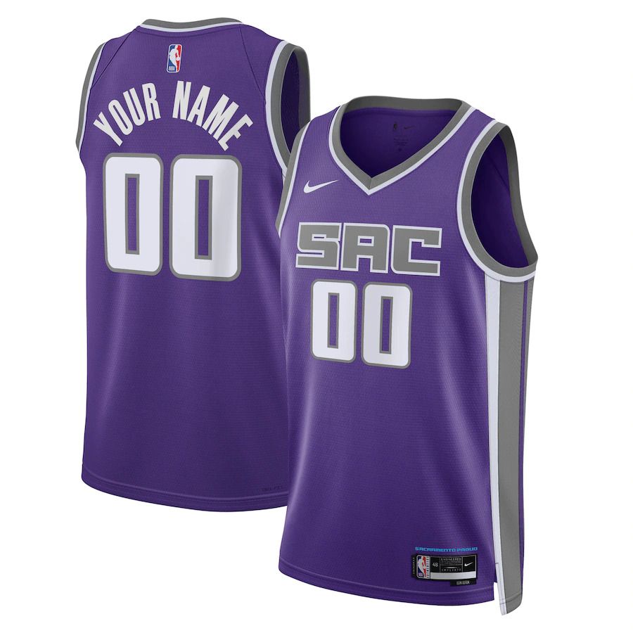 Men Sacramento Kings Nike Purple Icon Edition 2022-23 Swingman Custom NBA Jersey